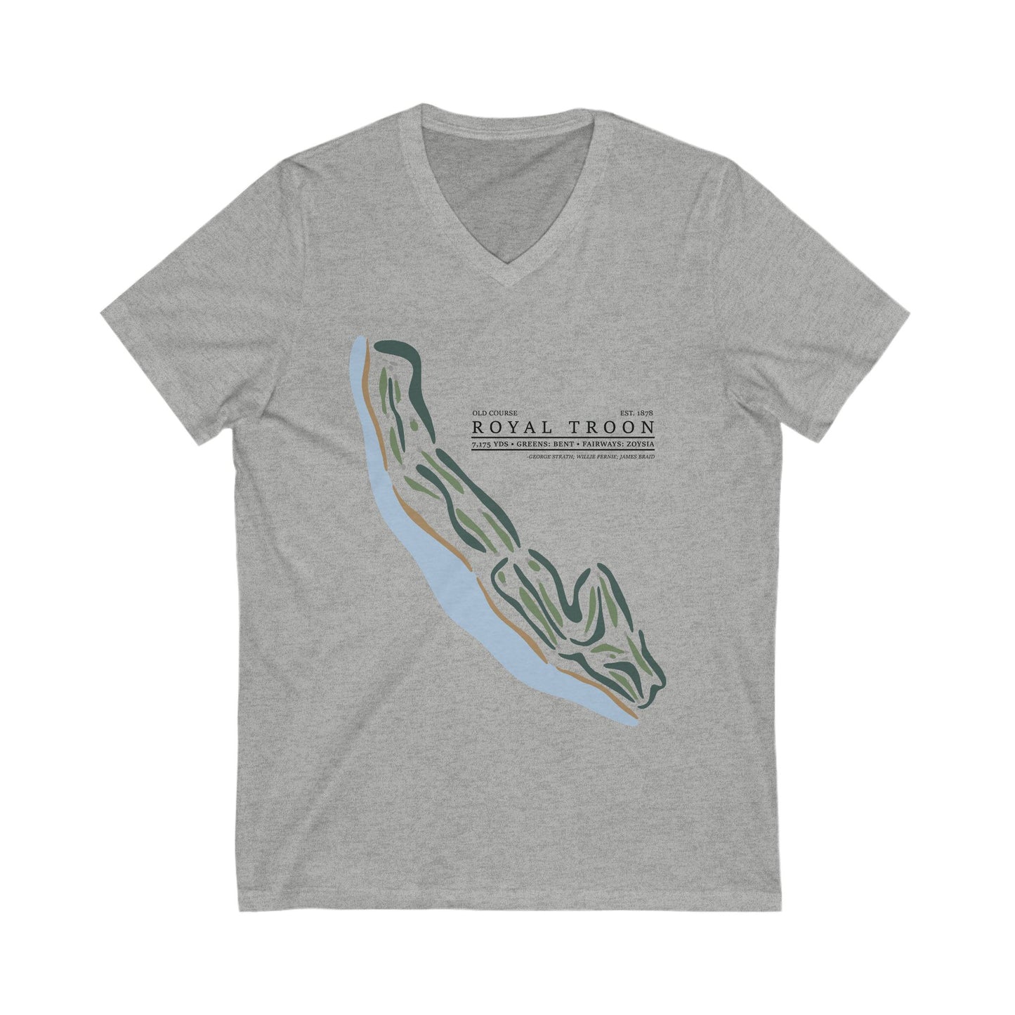 ROYAL TROON: Old Course - Jersey Short Sleeve V-Neck Tee