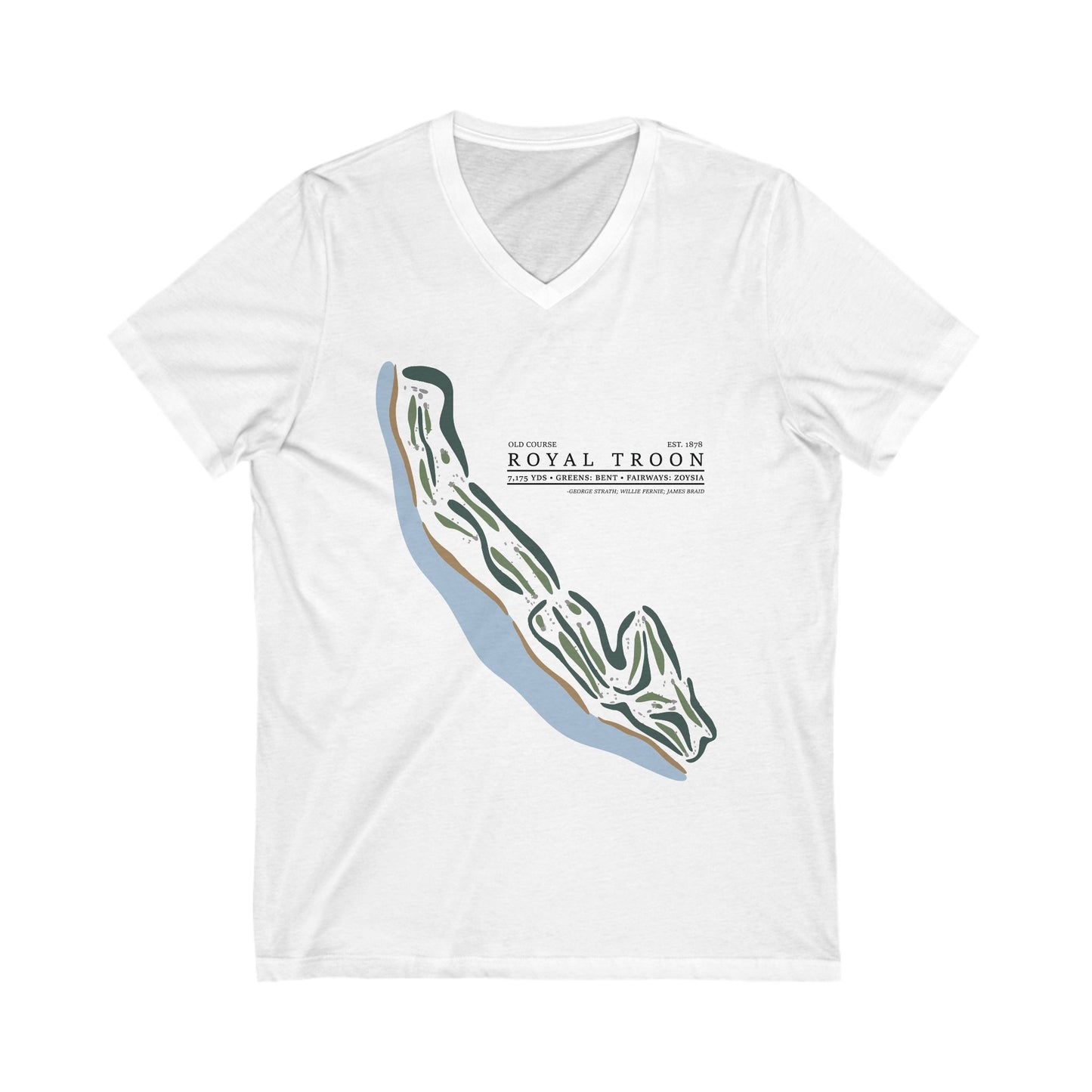 ROYAL TROON: Old Course - Jersey Short Sleeve V-Neck Tee