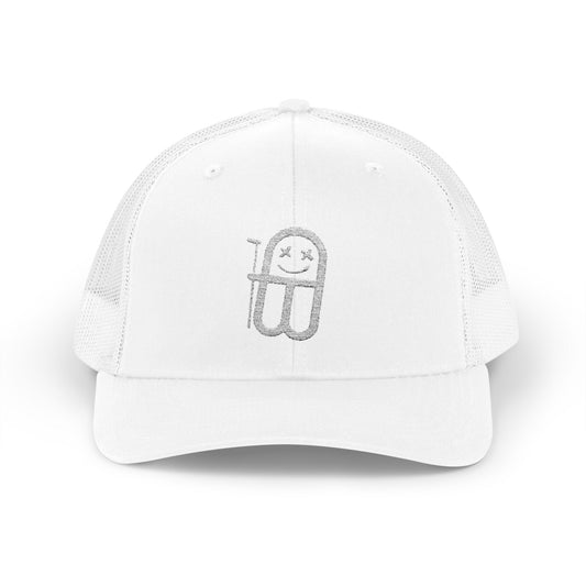 On Tilt Putter Junky - White Snapback Trucker Cap with Fun Design